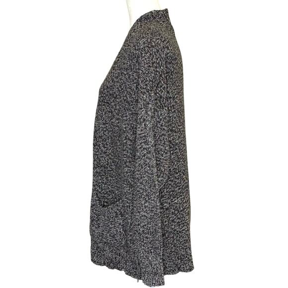 American Eagle Marled Knit Open Cardigan Women's L Black & White - Picture 3 of 13